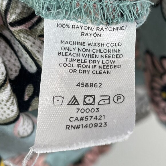 Loft Outlet Womens XL Floral V Neck Blouse Blue Multicolor Shirt Top - Picture 4 of 10